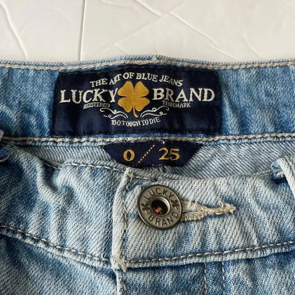 Lucky Brand jeans, Sienna slim boyfriend, Distressed, embroidered flowers, size0 - Picture 4 of 13